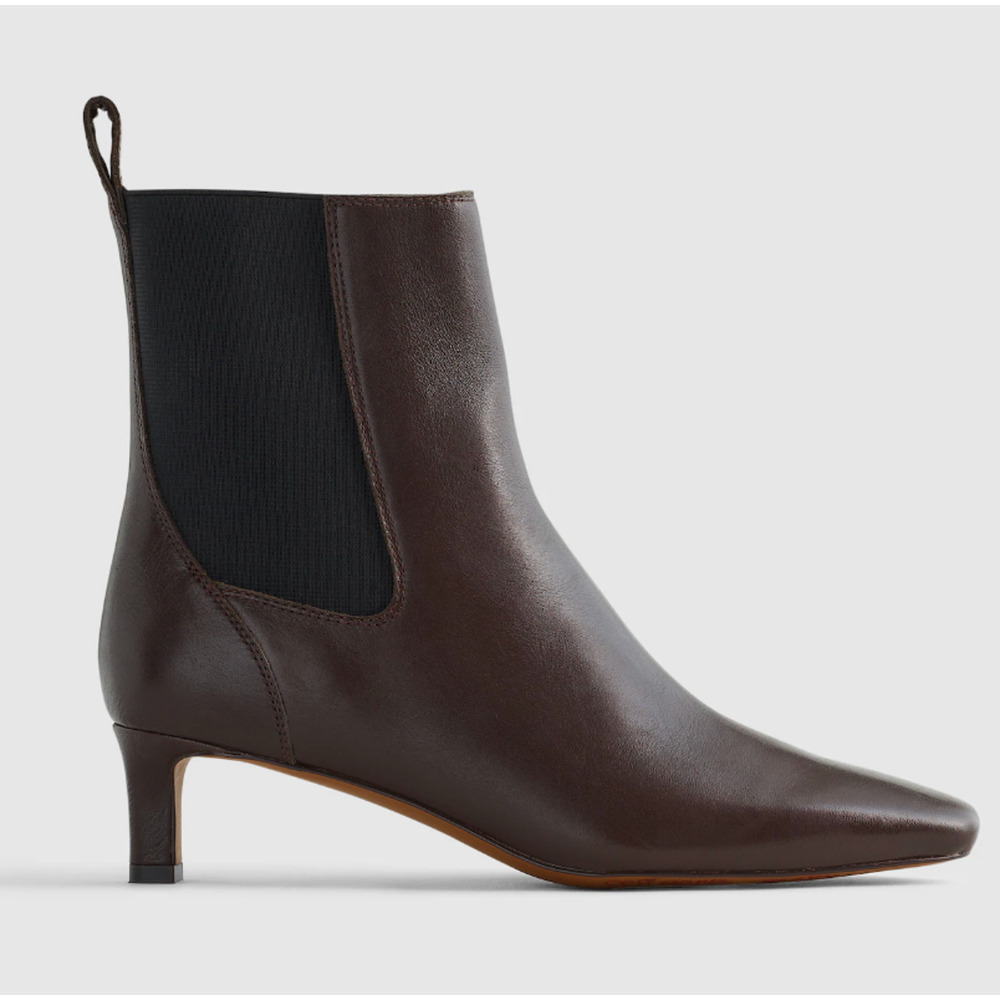 Madewell Dimes Chelsea Boots 7 Brown NWT Leather Ankle Booties Heel NX443 - Picture 2 of 6